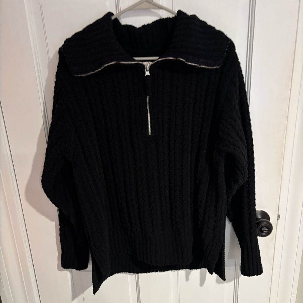 Aerie black quarter zip sweater